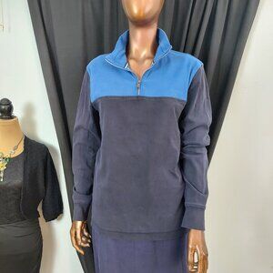 Banana Republic 1/4 Zip Color Block Top, Long Sleeve, Womens Sz M